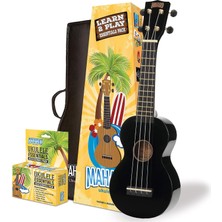 Die Grup Tr Ukulele Gökkuşağı Serisi, 4-String Ukulele, Sağ, Siyah, Soprano (MR1BKK)