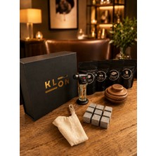 Premium Hediyelik Viski Tütsüleme Seti, 1 Smoker, 9 Adet Mermer Küpler, Torch Çakmak ve 4 Talaş