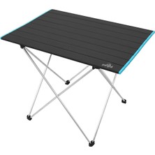 Die Grup Tr Alüminyum Katlanabilir Kamp ve Piknik Masası, 47X66X51 Cm, 1840 Gr, 18 kg Taşıma Kapasiteli, Omuz Askılı Taşıma Çantalı, Su Geçirmez Üst Yüzey, Hafif ve Dayanıklı, Türkiye Menşeili (Siyah-Mavi)