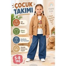 Candar 5/8 Yaş 3 Parça Çocuk Takımı – Kot Pantolon ve Montlu