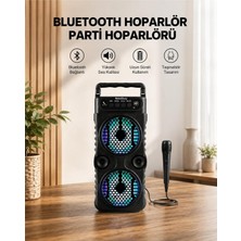 Die Grup Tr My Best Store LED Işıklı Bluetoothlu Hoparlör Mikrofonlu Taşınabilir Ses Sistemi Renkli -2,5