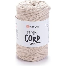 Die Grup Tr Art Macrame Cord 3 mm - Makrome El Örgü Ipi KREM-753