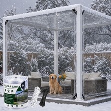 Die Grup Tr 1.2X2M Açık Hava Şeffaf Su Geçirmez Delikli Branda, Pvc, Plastik Balkon Çadırı, Toz Geçirmez, Yağmur Geçirmez, Çok Amaçlı Polietilen