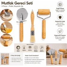 Die Grup Tr 3 Parça Mutfak Gereçleri Seti – Hamur Kesici, Merdane ve Fırça