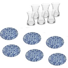 Die Grup Tr Zuri Design Düz 12CM Porselen Tabaklı 6 Kişilik Çay Seti