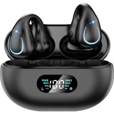 Die Grup Tr Bluetooth Kulaklık, Açık Kulak Kemik Iletimli Kulaklık, Kablosuz Kulaklık, Bluetooth Klipsi, LED Ekranlı Şarj Kutusu, 80 Saat Çalma Süresi, Ipx7 Su Geçirmez, Koşu ve Fitness