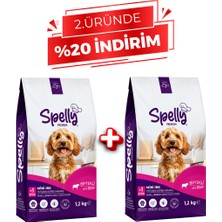 Spelly Yetişkin Köpek Maması Mini Irk Biftekli 1,2 kg x 2 Adet -2,4 kg