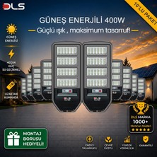 Die Grup Tr 10'lu Paket Dls 400W Güneş Enerjili Solar Sokak ve Bahçe Lambası, Lifepo4 Bataryalı, IP66, Hareket Sensörlü, Uzaktan Kumandalı LH99-400