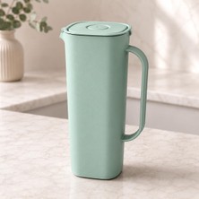 Die Grup Tr 1700 ml Sürahi, Sızdırmaz Kapaklı Bpa Içermez Buzdolabı Kapısına Uygun Ergonomik Saplı Soğuk ve Sıcak Içecek Sürahisi, Gri ve Bej Renk Seçenekli (Yeşil)