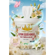Die Grup Tr (300 Adet) Lilyum Çiçeği Kokulu Yüzey Temizlik Havlusu Islak Kova Mendil 18 * 21 cm