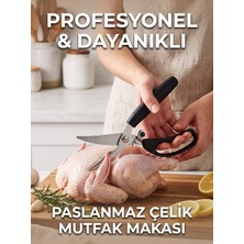 Duffa Paslanmaz Çelik Mutfak Makası Tavuk Makası Et Balık Kesici Dayanıklı Profesyonel Mutfak Makası