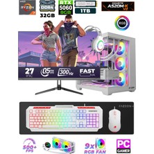 Xaser Sword X55 R7-5700X 32GB Ram /1TB M.2 SSD/8GB GeForce RTX5060/ 27" 300Hz Sıvı soğutmalı Masaüstü Oyuncu Bilgisayarı
