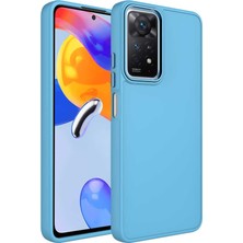 Lopard Xiaomi Redmi Note 11 Pro 5g Telefon Kılıfı Metal Çerçeve ve Buton Tasarımlı Silikon Kapak Sierra Mavi