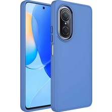 Lopard Huawei Nova 9 Se Telefon Kılıfı Metal Çerçeve ve Buton Tasarımlı Silikon Kapak Lavendery Gray