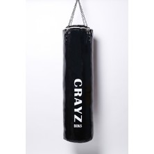 Crayz 120X35 cm Siyah İçi Boş Boks Kum Torbası + Tavan Askı Aparatı