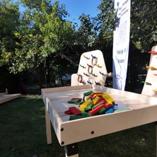 Kechy Concept Dev Ahşap Domino Oyun Masası (120X80 Cm) – Huş Kontrplak Ayaklı Oyun Masası – Iç ve Dış Mekan Etkinlik Oyunu