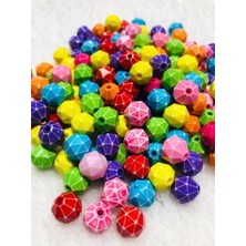 50 Adet Kristal Kesim Akrilik Takı Boncuğu - Dekor Boncuğu - 10MM