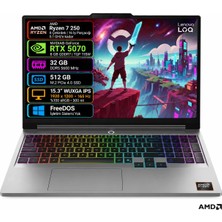 Lenovo Loq 15AHP11 83TN0096TR-03 Amd Ryzen 7 250 32GB Ram 512GB SSD RTX5070 8gb 115W 15.3" 165Hz Wuxga IPS Freedos Gaming Notebook