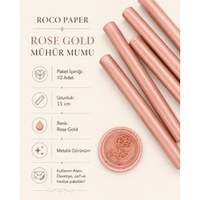Silindir Mühür Mumu, Rose Gold, 10 Adet - 11 Cm, Zarf ve Davetiye Mührü (Silikon Tabancası Uyumlu)