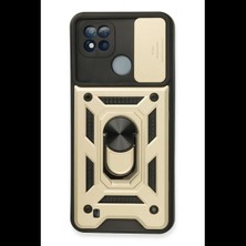 Realme C11 2021 Kılıf Pars Lens Yüzüklü Silikon - Gold