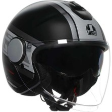 Eteres Motosiklet Kaskı Açık Kask Mondello Matt Black Grey M