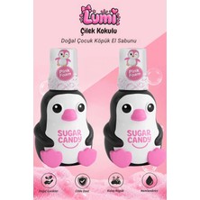 Sugar Candy 2 Adet Çilek Kokulu Doğal Vegan Çocuk Köpük El Sabunu Lumı 350 ml Paraben Içermeyen Pembe Köpük