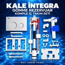 Kale Integra Gömme Rezervuar Komple Iç Takım Seti – Mat Krom Çift Yuvarlak Buton