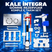Kale Integra Gömme Rezervuar Komple Iç Takım Seti – Parlak Krom Çift Yuvarlak Buton
