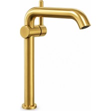 Aqua Bagno Adell Eterno F Yüksek Çanak Lavabo Bataryası Fırçalanmış Mat Altın | 159801518