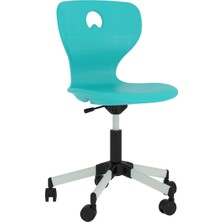 CATEKSSS Monoblok Koç Lise Turkuaz Döner Sandalye - 50’li Paket