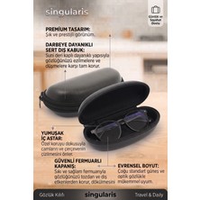 Singularis Deri Siyah Unisex Güneş Gözlüğü Kutusu Güneş Gözlüğü Kılıfı