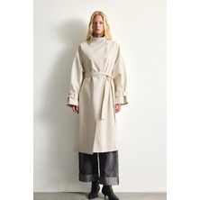 DeFacto Relax Fit Su İtici Twill Kuşaklı Trençkot H3951AX26WN