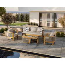 Viona Home Ares 3-1-1-S Iroko Bahçe Balkon Oturma Grubu