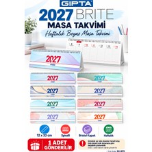 Gıpta Brite 2027 Spiralli Haftalık Masa Takvimi 12 × 33 cm