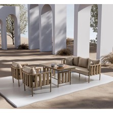 Viona Home Lizbon 3-1-1-S Alüminyum Bahçe Balkon Oturma Grubu