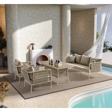 Viona Home Monaco 3-1-1-S Alüminyum Bahçe Balkon Oturma Grubu