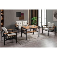 Viona Home Inter 2-1-1-S Demir Profil Balkon Oturma Grubu