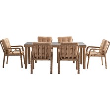 Viona Home Bella Rattan Bahçe Balkon Yemek Takımı 6 Kişilik