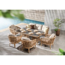 Viona Home Oslo Rolex 3-1-1-1-1-S Rattan Bahçe Balkon Oturma Grubu