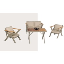 Viona Home Capella Mini 2-1-1-S Alüminyum Bahçe Balkon Oturma Grubu