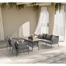 Viona Home Monaco 3-1-1-S Alüminyum Bahçe Balkon Oturma Grubu