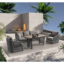 Viona Home Paris 3-1-1-S Alüminyum Bahçe Balkon Oturma Grubu