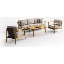 Viona Home Apollo 3-1-1-S Iroko Bahçe Balkon Oturma Grubu