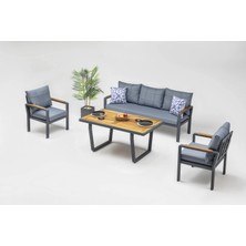 Viona Home Calidus 3-1-1-S Alüminyum Bahçe Balkon Oturma Grubu