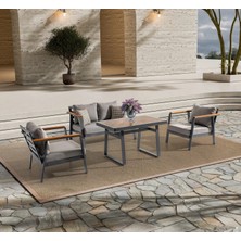 Viona Home Napoli 2-1-1-S Alüminyum Bahçe Balkon Oturma Grubu