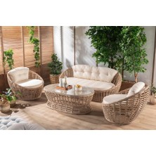 Viona Home Isabel 3-1-1-S Rattan Bahçe Balkon Oturma Grubu