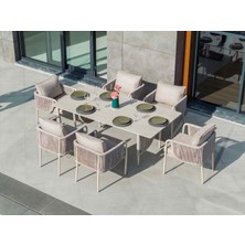 Viona Home Elegance Alüminyum Bahçe Balkon Yemek Takımı 6 Kişilik