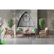 Viona Home Evora 3-1-1-S Iroko Bahçe Balkon Oturma Grubu