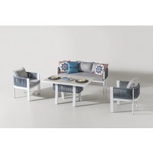 Viona Home Marina Midi 3-1-1 Alüminyum Bahçe Balkon Oturma Grubu