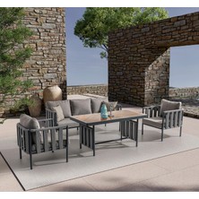 Viona Home Lizbon 3-1-1-S Alüminyum Bahçe Balkon Oturma Grubu